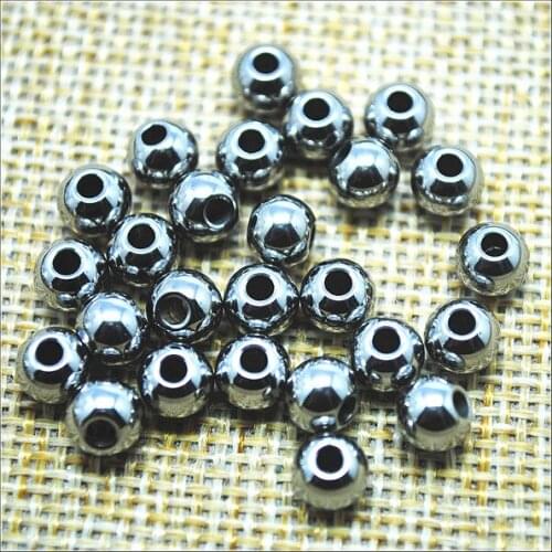 30pcs silver stainless steel metal accessories round ball for matching beads findings 4mm 6mm 8mm fashion jewelry beads parts