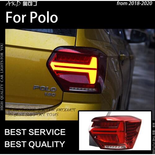 AKD Car Styling for VW Polo Tail Lights 2019-2020 New Polo LED Tail Lamp LED DRL Dynamic Signal Brake Reverse auto Accessories
