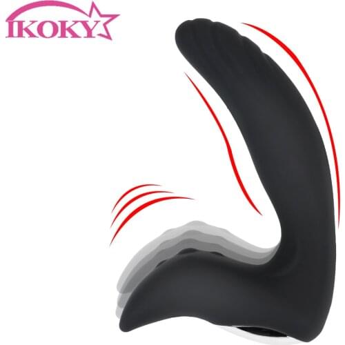 IKOKY Powerful Motors Anal Vibrator Prostate Massager Adult Products Men Anal Plug Butt Plug 10 Speed Sex Toys for Men Silicone