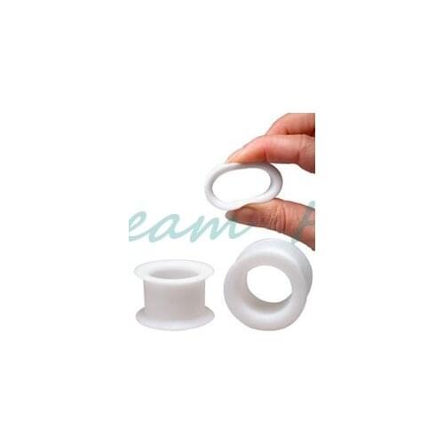 White Flexible Flesh Tunnel Ear expander Streching Plugs Silicone 10 sizes Fancy Ear Piercing Body Jewelry for women Tunnel