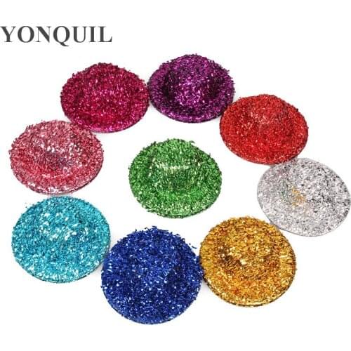 Free Shipping 2"/5Cm 9 Color Mini Top Hats Kawaii Blingbling Children Party Hats Good as Fascinator Hats 50 Pieces/Lot MH011