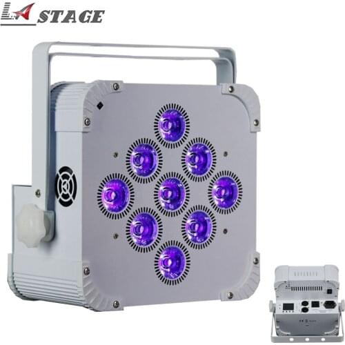 Free Shipping 8pcs/lot 9X18W 6in1 Battery Powered Wireless Par Can Light DMX Event Dj Stage LED Par Light