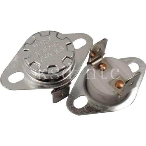 Bimetal Thermostat KSD302/KSD301 Ceramics 16A250V 100C 105C 110C 115C 120C 125C 130C 135C 140C 145C degrees Normally Closed open