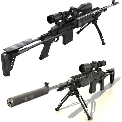 Paper Model Scale 1:1 Firearms M39 EMR Battle Gun Assault Rifle Weapon Papercraft Toy For Cosplay