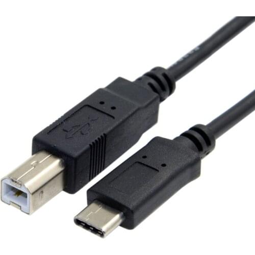 Cablecc USB 2.0 B Type to USB-C 3.1 Type C Male Connector Data Cable for Cell Phone & Laptop