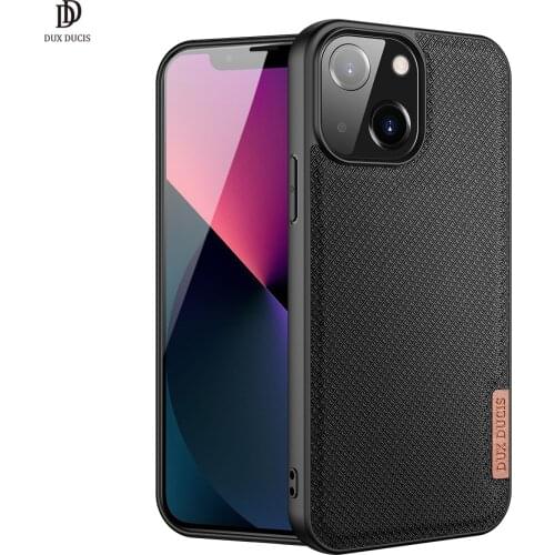 Case For iPhone 13 Mini 5.4'' DUX DUCIS Fino Series Woven Fabric Back Case Protecting Case Support Wireless Charging Supper