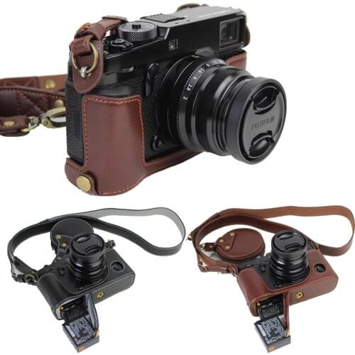 New Genuine Leather CameraCase Half Bag For Fujifilm X-Pro2 Xpro marK 2 Xpro 2 half case + Vintage Strap