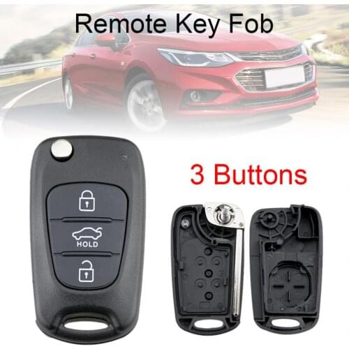 3 Buttons Car Key Fob Case Shell Replacement Flip Folding Remote Cover fit for Hyundai Kia