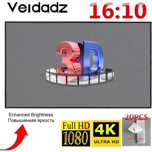 VEIDADZ Projector Screen30 50 60 72 84 100 120inch 16:10 4K HD Foldable Portable Projection Movies Screen Theater Outdoor Indoor
