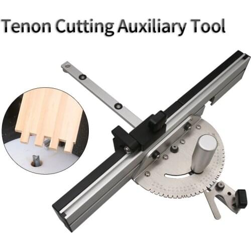 Woodworking Tenon Cutting Auxiliary Miter Gauge Aluminum/Brass Push Handle Table Saw Router Angle Miter Gauge Tool Set