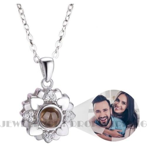 Custom Flower Projection Necklace Projection Pendant Necklace Romantic Memory Gift HOT Sale Jewelry
