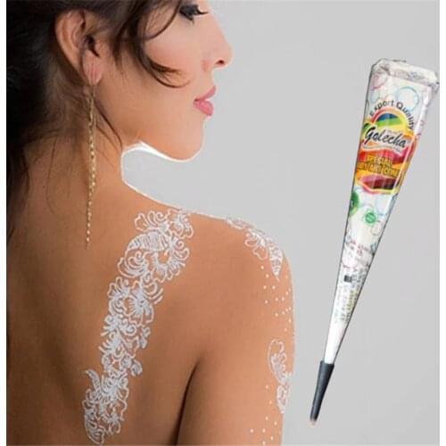 India Golecha White Plant Henna Hanna Cream Bridal Styling Stage Makeup Temporary Body Painting Tattoo Ink Safety