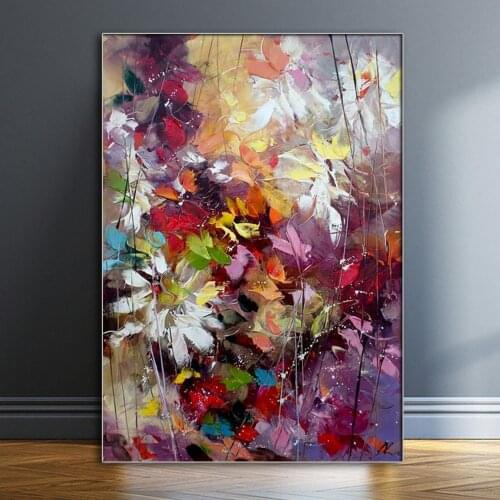 Abstract watercolor blue orange flower diamond painting, Nordic style diamond mosaic picture wall art, rhinestone embroidery