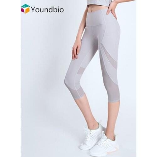 YOUNDBIO 2021 Mesh Leggings For Women Sport Crop Yoga Pants Female Push Up Workout Tights Gym Fitness Leggin High Waist Leggings