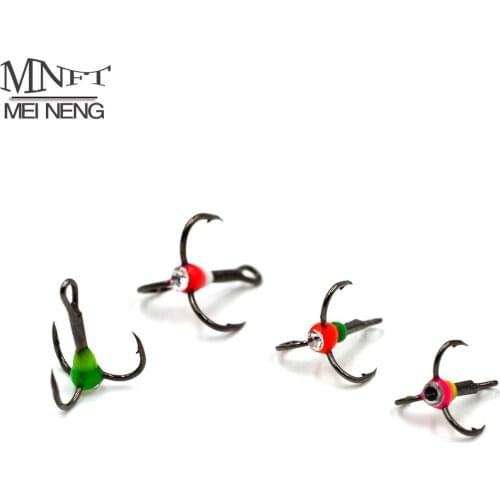 MNFT 30Pcs Winter Ice Fishing Hook 6# 8# 10# Three-jaw Blood Trough Hook High Carbon Steel Tackle Tools