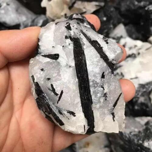 MOKAGY 150G-200G Raw Natural Black Tourmaline Quartz Gemstone Rough Crystal Mineral Specimen 1pc