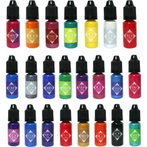 23 Colors Pearlescent Resin Pigment Kit Liquid Pearl-luster Resin Pigment Colorant Dye Resin Jewelry Making Tools Kit