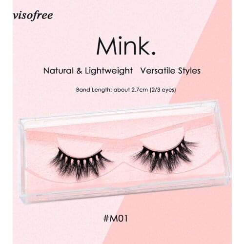 Visofree Lashes 3D Mink Lashes Cruelty free Mink False Eyelashes 2/3 Eyes Crisscross Mink Eyelashes For Makeup faux cils M01