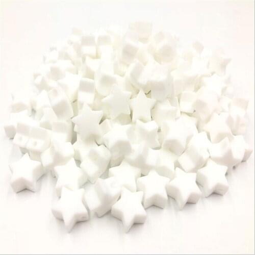 New Hot 10pcs Silicone Beads Star Shape 15mm Food Grade Teether BPA Free Ecofriendly Beads Bracelet Diy Jewelry Baby Teether