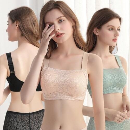 New Full cup Bra Lace Push Up Bra Sexy Bra Gathers Unrimmed Jacquar d Underwear For Women Gathering Shockproof Pad Bra Underwear