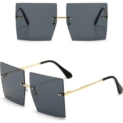 Trendy Oversized Square Sunglasses Women Personlity Fashion Sexy Red Brown Tinted Color Lens UV400 Retro Driver Goggles