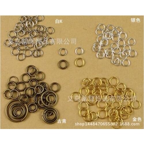 WholeSale 20bags/lot 10kgs 4MM-14MM DIY Making Jewelry Findings Plating Steel Opening Jump Rings Split Rings 15 Size 6 Colors
