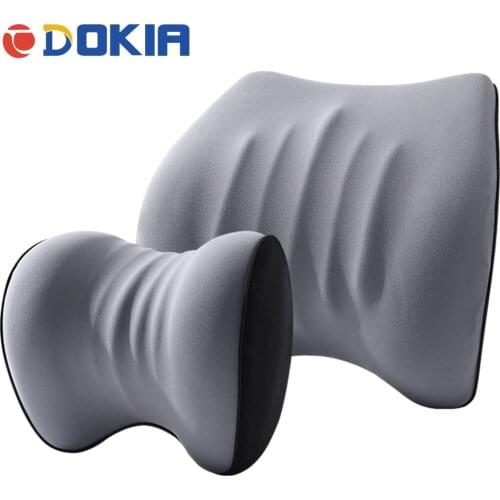 3D Memory Foam Car Headrest Soft Waist Pillow Seat Support for Home Office Chair Neck Rest Breathable Car Back Lumbar Cushion