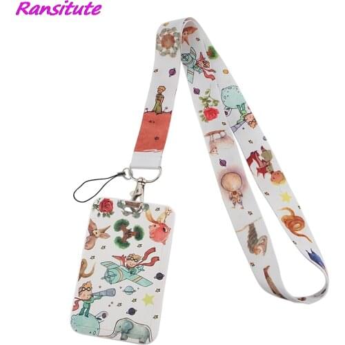 Ransitute R1625 Little Prince And Fox Cartoon Card Holder ID Holder Bus Card Holder Staff Card Jewelry Lanyard Gifts For Friends
