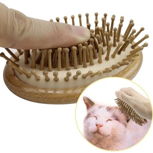 Pet Massage Comb Cat Grooming Katten Cleaning Hair Remover Cat Brush For Cat Massage Brush Accessoies Wooden Pet Supplies