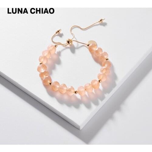 LUNA CHIAO Matte Plating 10MM Crystal Glass Stretchable Bracelet for Girl Women Bracelets Jewelry