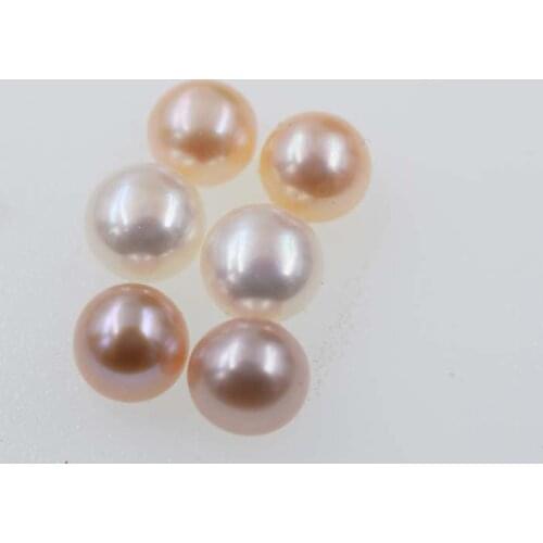 One pair white/pink/purple freshwater pearl earrings stud s925 6-7mm wholesale beads nature FPPJ
