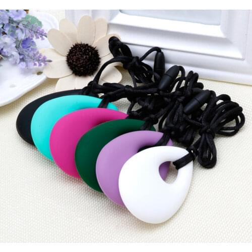 Silicone Teardrop Pendant Baby Teething Necklace Teether Autism Sensory Chewing