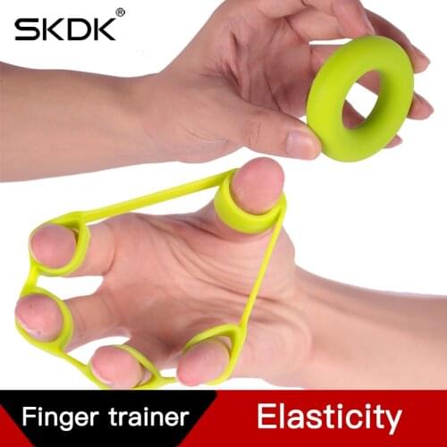 SKDK 1Set Silicone Hand Gripping Ring Professional Finger Strength Trainer Exerciser Workout Gym Fitness Finger Expand Gripper
