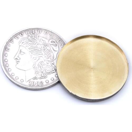 Expanded Shell Super Morgan Dollar + Copper Morgan Coin Set Magic Tricks Close-up Magia Coin Props Appearing/Disappearing Shows