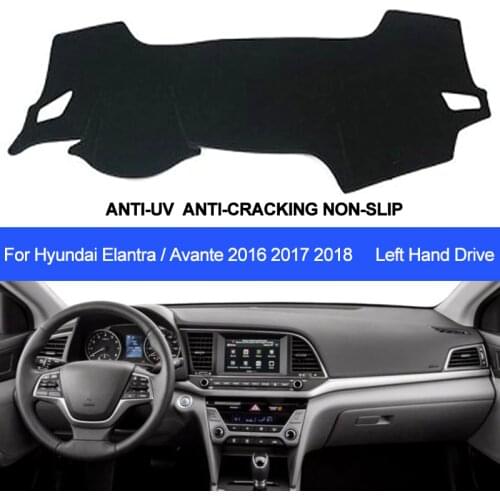 TAIJS Car Dashboard Cover For Hyundai Elantra Avante 2016 2017 2018 Dash Mat Dashboard Pad Carpet Anti-UV Anti-slip Anti-Sun