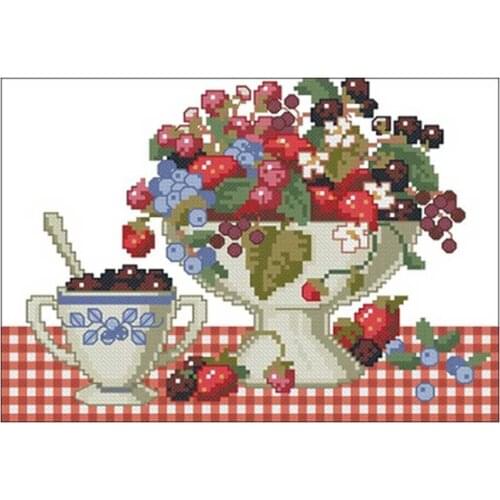 A plate of fruit patterns Counted Cross Stitch 11CT 14CT 18CT DIY Chinese Cross Stitch Kit Embroidery Needlework Sets home decor