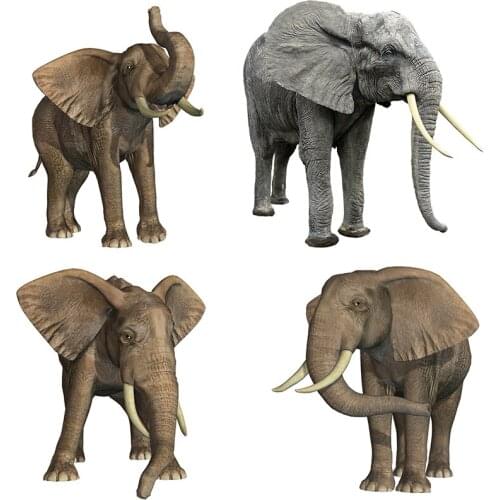 Three Ratels QM26 Animal stickers wild elephant wall stickers home decoration living room car sticker