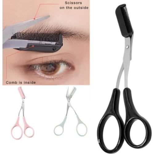 Eyebrow Trimmer Scissor & Comb Hair Removal Grooming Shaping Shaver Cosmetic Makeup Accessories Eye Brow Shaper Drop Ship
