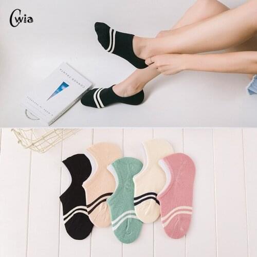Comfortable cotton girl womens socks ankle low female invisible color girl boy hosiery ladies boat sock slipper 1pair=2pcs WS97