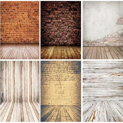 Vinyl Custom Vintage Brick Wall Wooden Floor Photography Backdrops Photo Background Studio Prop 21712 YXZQ-668