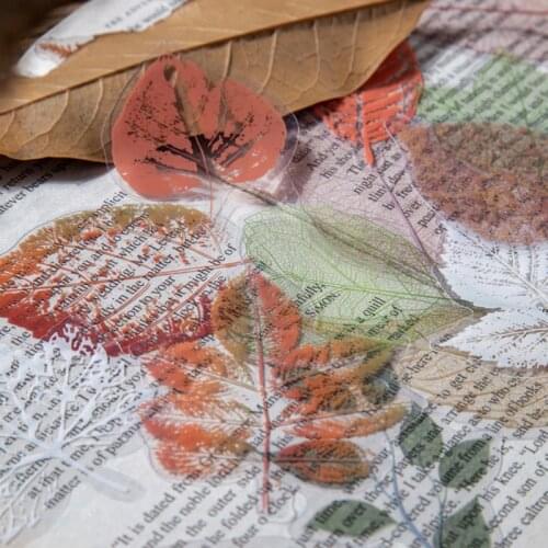 30Pcs/Pack Vintage INS Leaf Collection Veins PET Stickers Package DIY Diary Journal Decoration Label Sticker Album Scrapbooking