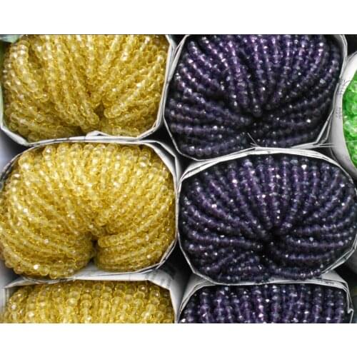 High Quality! 4MM 140 pcs/lot Round Glass Roundlle Crystal Loose Spacer Bead Clear Bicone String Beads Free Shipping