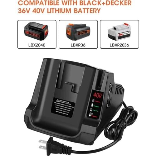 40V MAX Fast Charger Suitable for Black & Decker LCS36 LCS40 36V Lithium Ion Battery Charger Status LBXR36 LBXR2036 LBX2540