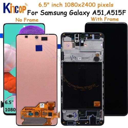 For Samsung Galaxy A51 LCD with frame Digitizer Sensor Assembly For Samsung A51 Display A515 A515F A515F/DS,A515FD A515FN/DS