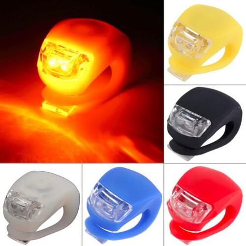 New Bicycle Head Light Front Rear Wheel Light LED Flash Safety Light Silicone Cycling Lamp 1PC Farol Bike Accessories