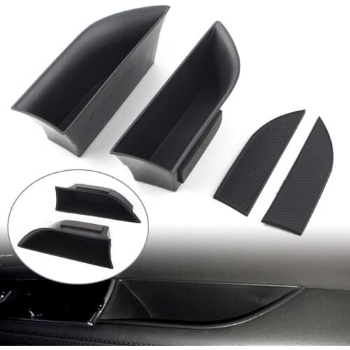 2PCS Car Front Door Storage Box Organizer Container Holder For Jaguar XJ XJL 2010-2016 Left Drive