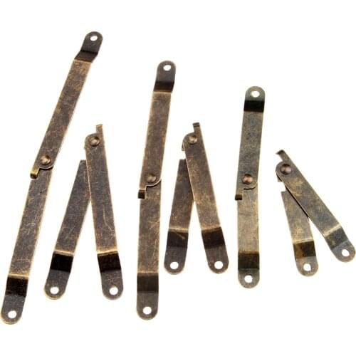 2pcs Lid Support Hinges Stay Antique Bronze Iron Box Display Furniture Accessories Cabinet Cupboard 112mm/145mm/172mm Lid Stays