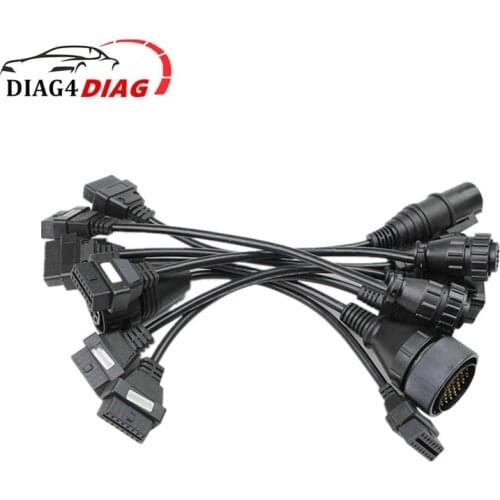 8pcs Truck Cables OBD2 OBD2 Diagnostic Interface Cables for Multi-Trucks 8 pcs Truck Cable Connect Cable