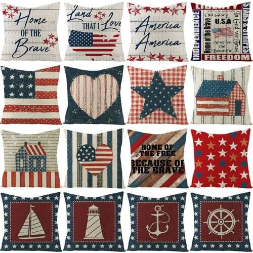 American Flag Linen Cushion Sofa Cushion London New York Print Wrestling Pillow Cover Sofa Bed Home Decor Chair Pillow Cover