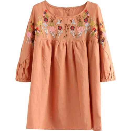 Embroidery Maternity Blouses Loose Clothes For Pregnant Women Pregnancy Tops 2021 Spring Fashion Plus Size Shirts